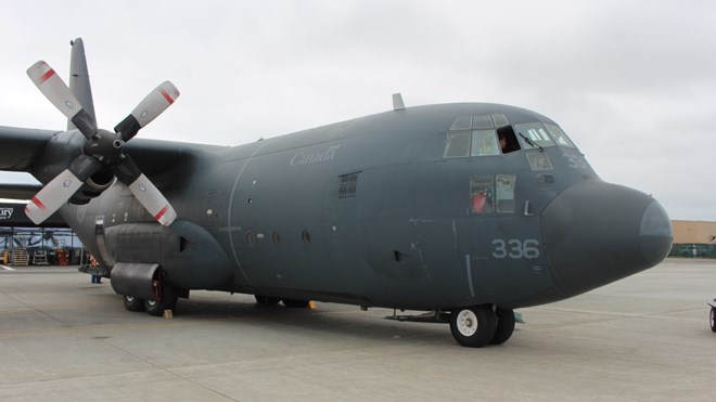 The Sudbury District Civil Air Search and Rescue Association (SUDSAR) invited members of the local media to board a Lockheed HC-130 Hercules search and rescue plane during a training exercise Thursday. Photo by Patrick Demers.