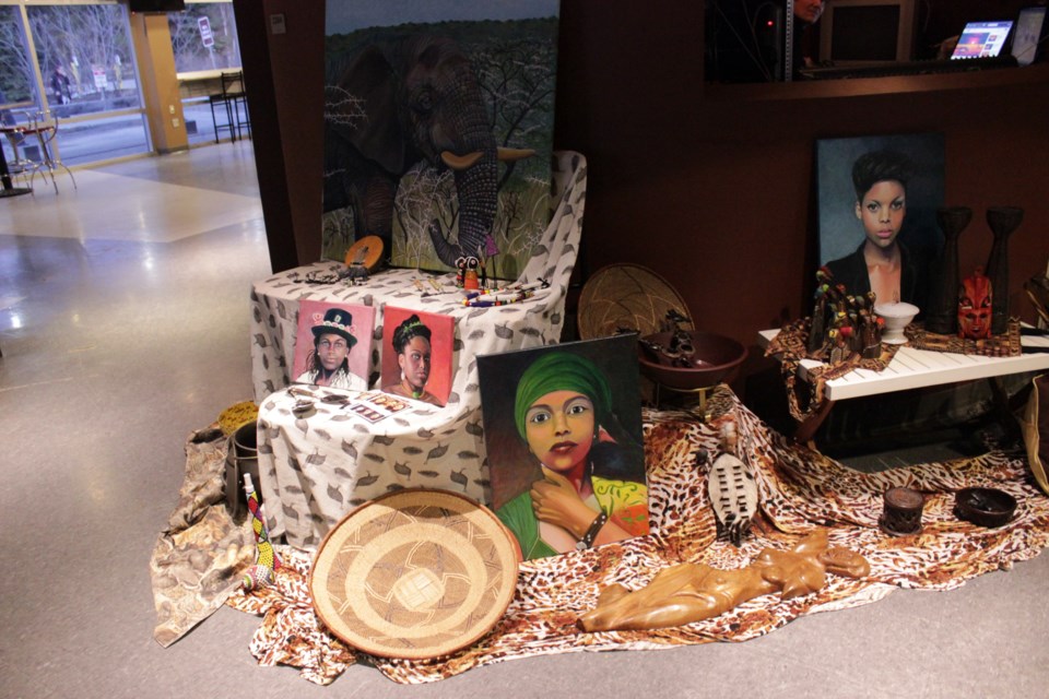Authentic African arts and crafts were up for auction at the fifth annual A Night in Africa gala at the Cambrian College Student Centre April 1. (Callam Rodya/Sudbury.com)