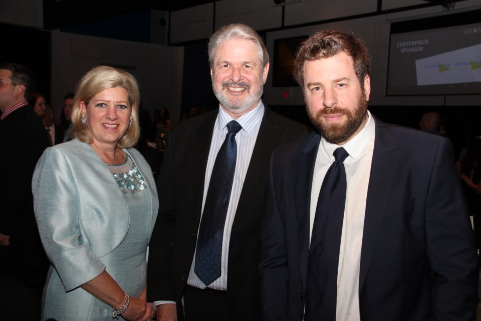 Marianne Matichuk, Jim Chalmers and David Anselmo. Anselmo's company, Northern Ontario Film Studios won the Entrepreneur of the Year Award. (Photo: Matt Durnan)