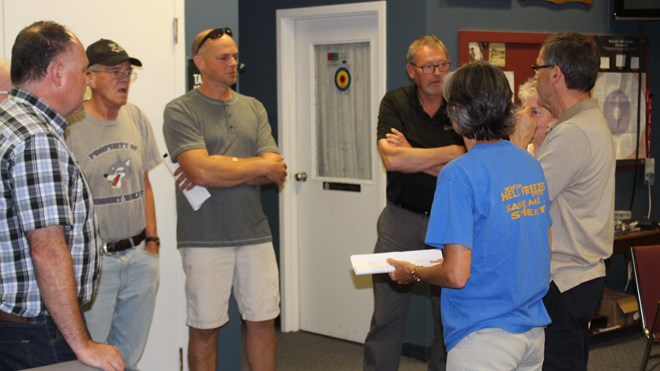 New executive and board members at Copper Cliff Curling Club discuss their next moves. (Photo: Matt Durnan)