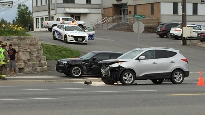 Greater Sudbury Police are on the scene of a multi-vehicle collision on Lasalle Boulveard. (Photo: Heather Green-Oliver)