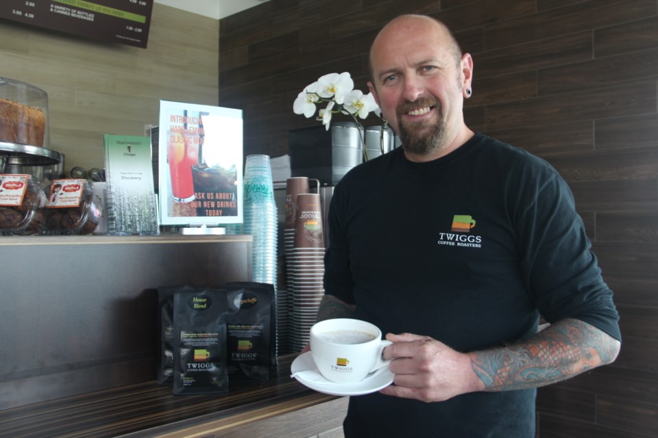 David Russell is the owner of the Twiggs Coffee Roasters Sudbury franchise, located in a new retail development on The Kingsway. (Heidi Ulrichsen/Sudbury.com)