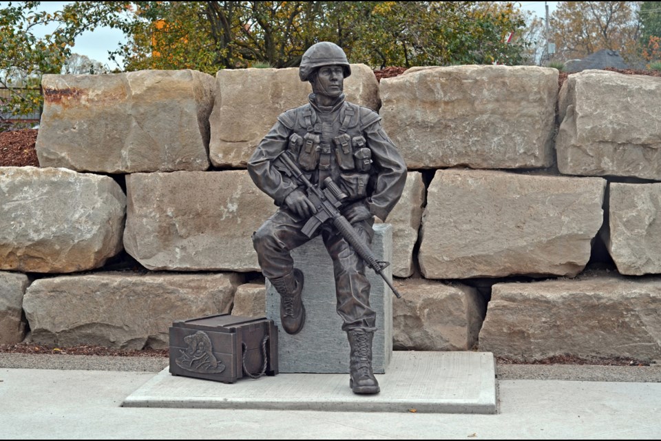 Sudbury's Tyler Fauvelle sculpted this monument commemorating members of the Canadian Armed Forces (CAF) who served in Afghanistan. (Supplied)