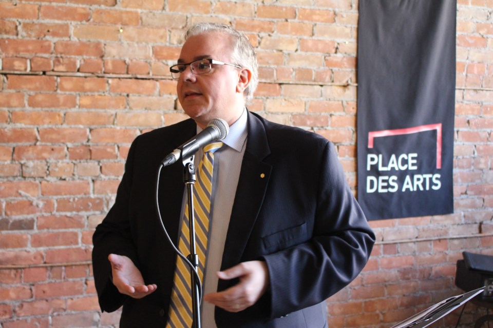 Place des Arts launched its first capital fundraising campaign, Share Our Sense of Place, at Salute Coffee on March 5. Campaign co-chair Stéphane Plante. (Heather Green-Oliver/Sudbury.com)  