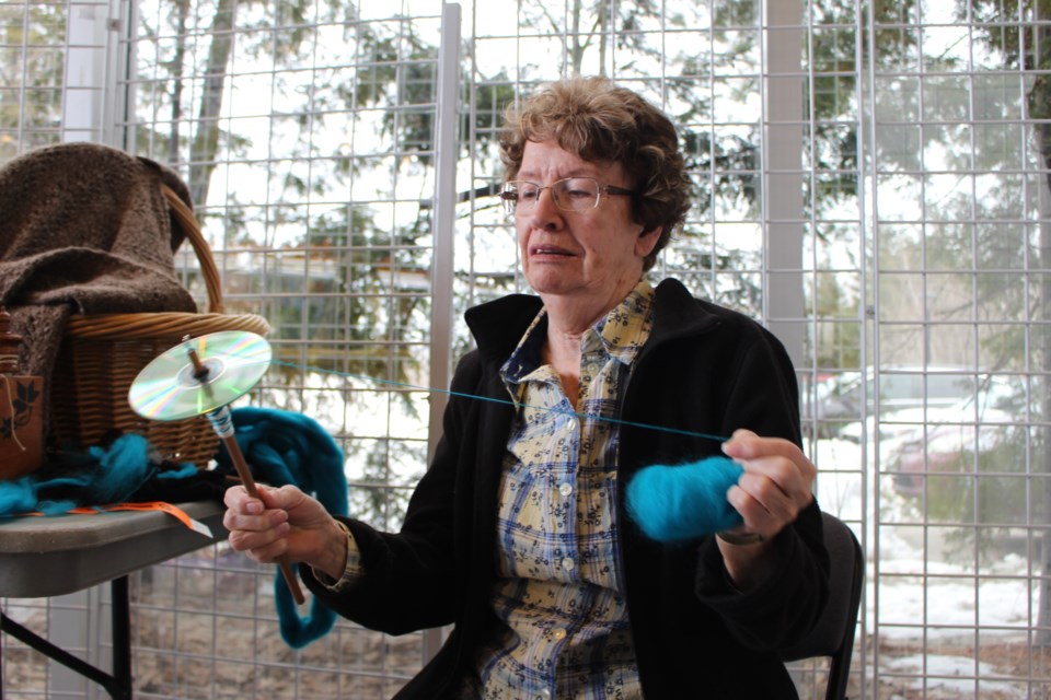 Margo Poitras spins the yarn to promote an old craft from. (Sudbury.com/Gia Patil)