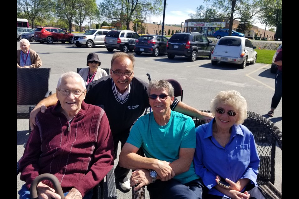 Ward 11 candidate Bill Leduc took some time to hang out with Sudbury seniors at Westmount Retirement Home on Sunday, Sept. 9, which was National Grandparents Day. (Supplied)
