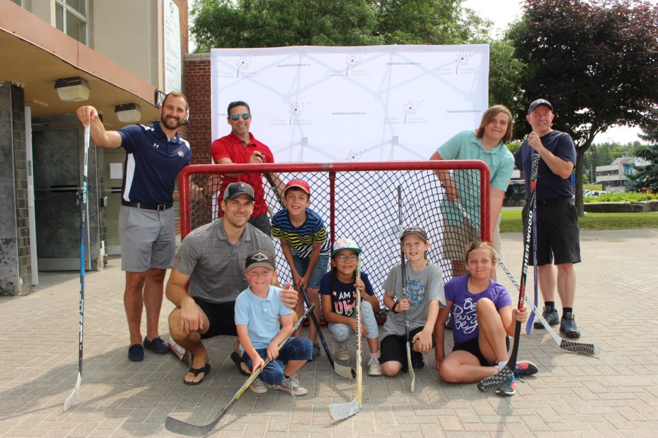 The NHL vs Docs for NEO Kids hockey game is a month away, and the Foligno brothers, Nick and Marcus, hosted a little game of pickup road hockey on Wednesday. (Matt Durnan/Sudbury.com)