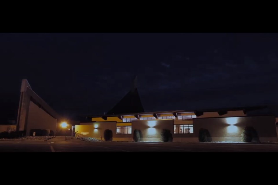 Recognize this building? Our Lady of Hope Church was used in The Curse of Buckout Road. (screen capture from trailer)