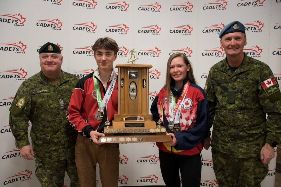 From left to right: Chief Warrant Officer Crawford, Henri Jean Lefebvre, Molly Elena Caldwell and Brigadier General Dave Cochrane. (Supplied)