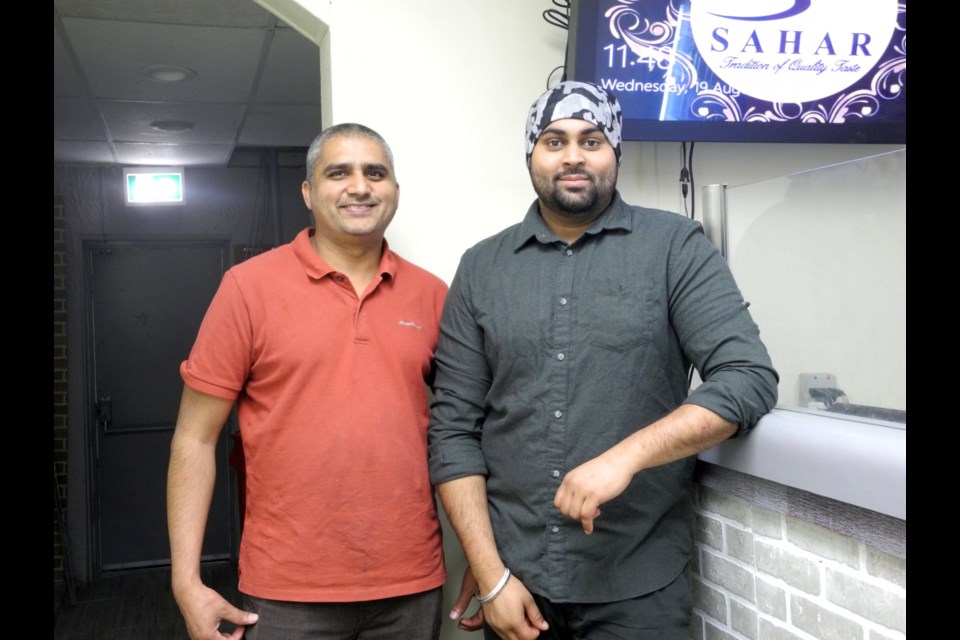 Sahar owner Muhammad Afzal (left) with chef/manager Jaspret Singh. (Vicki Gilhula / Sudbury.com)