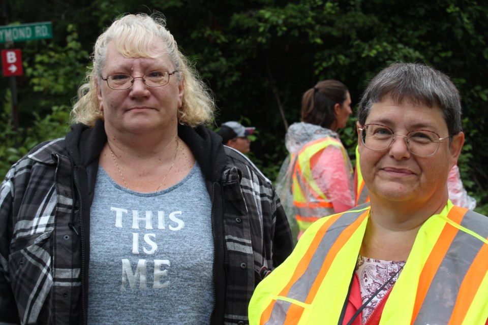 Meagan Pilon’s aunts Carol Martel (left) and Ellen Pilon-Mooney took part in volunteer grid-search training as part of efforts to locate the missing Sudburian, who went missing in 2013 at the age of 15. (Mark Gentili/Sudbury.com)