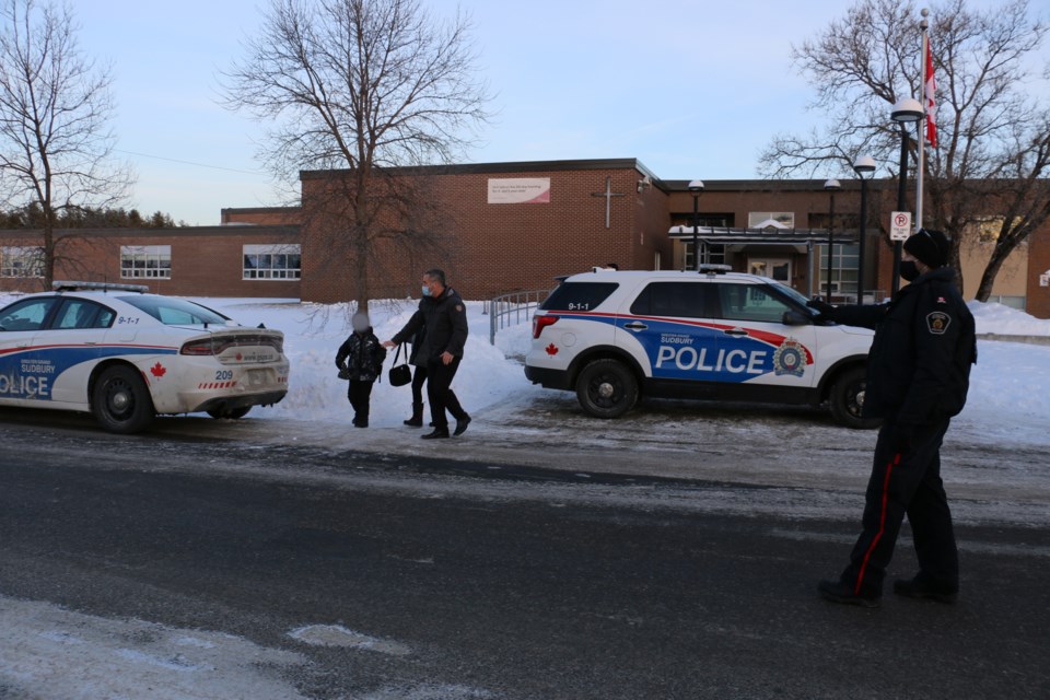 Greater Sudbury Police are investigating reports of possible gunshots near St. Anne Catholic Elementary School in Hanmer. (Len Gillis/Sudbury.com)