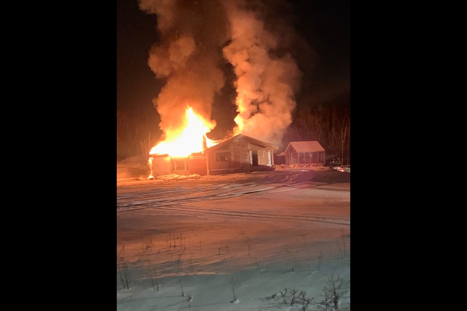 Deputy fire chief Jesse Oshell tweeted these photos of a house fire in the McCrea Heights area. (Supplied/Jesse Oshell)
