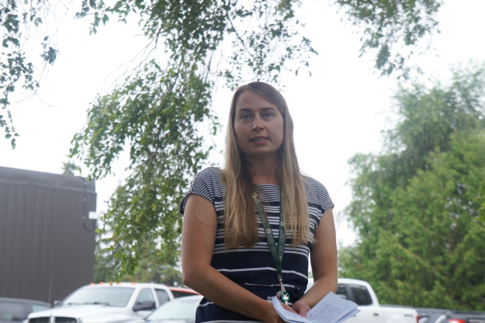  Caitlyn Germond of the Canadian Mental Health Association speaks at the Prisoner Justice Day Commemoration. The day honours those who died unnatural deaths while incarcerated.  
                             