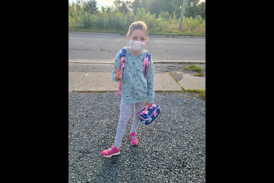 Mackenzie started Grade 3 today. (Supplied/Dominique Perron)