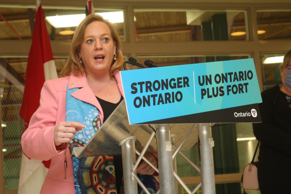 Lisa MacLeod, Minister of Heritage, Sport, Tourism and Culture Industries, stopped in Greater Sudbury on March 22 to announce funding for amateur sports through the Sports Hosting program.