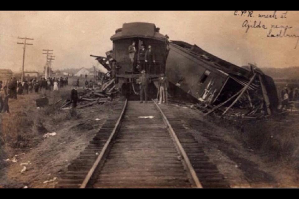 Two trains smashed head on at Azilda in 1906. Twelve people were killed.