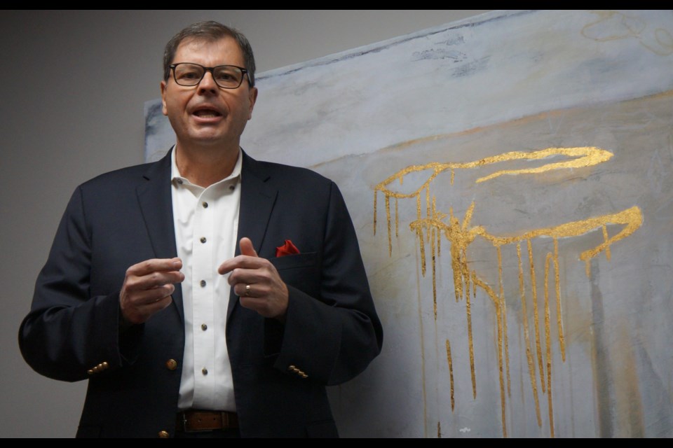 Ontario Liberal candidate for Sudbury, David Farrow, speaks at the launch of his campaign.            