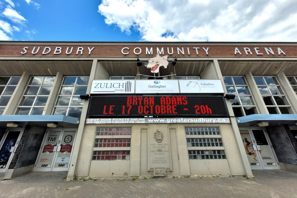 The 70-year-old Sudbury Community Arena is seen in the city’s downtown core.