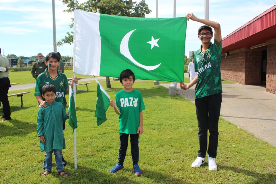 From left, Dawud Khan, Rayhan Neer, Ahsan Khan and Abdullah Khan show their Pakistan pride.