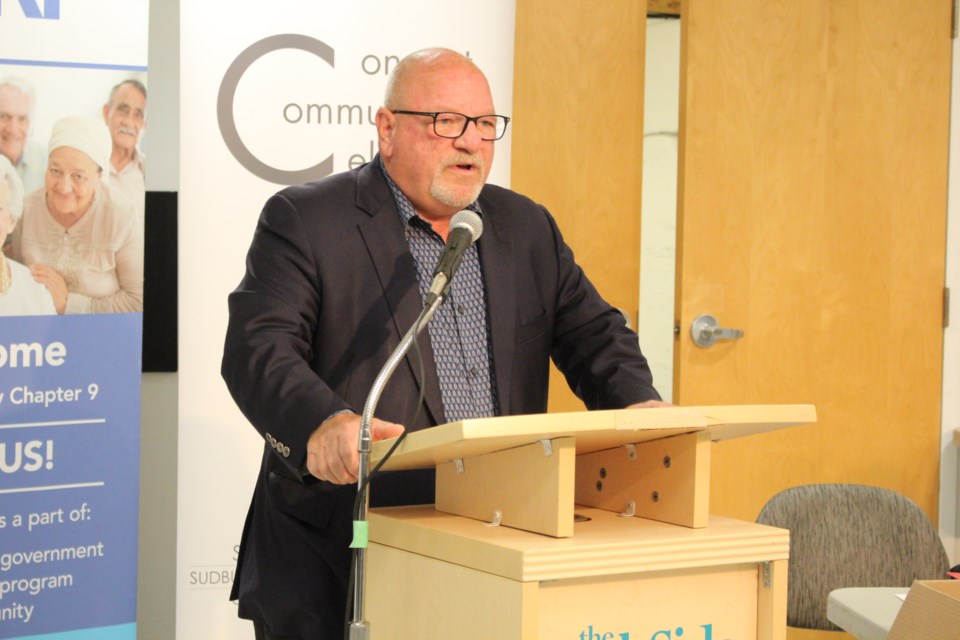 Incumbent Brian Bigger speaks at an Oct. 1 Greater Sudbury mayoral debate.