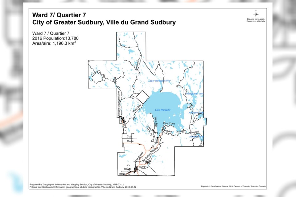 A map of Ward 7. 
Image: City of Greater Sudbury
