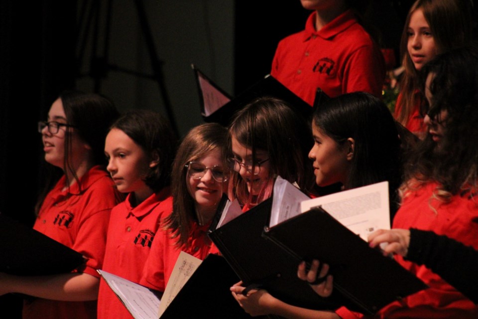 The Young Sudbury Singers Senior Choir performs during Sunday’s Songs of the Season performance at Lockerby Composite School.
