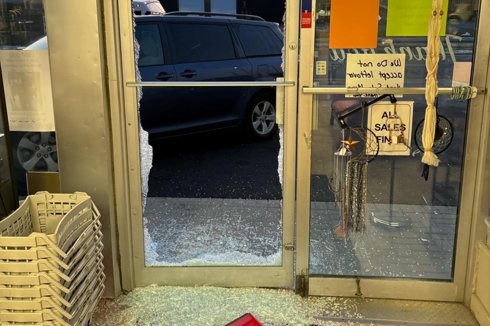 Damage to the Pet Save Re'Tail' Thrift Store after a break-in Sept. 17.