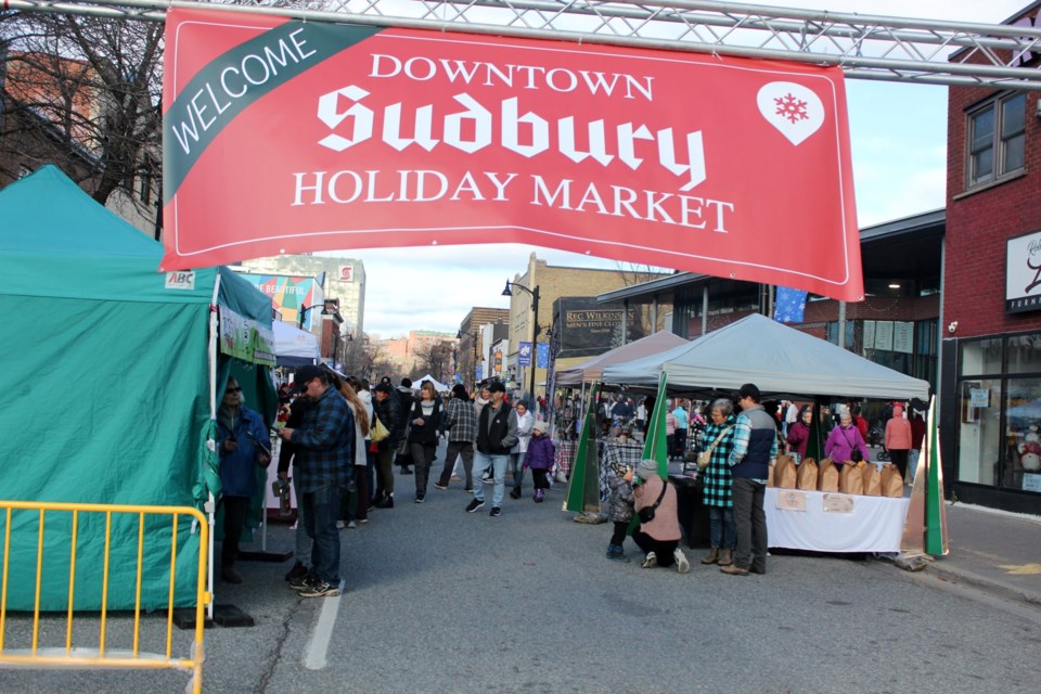 Downtown Sudbury’s fifth annual Holiday Market took place Nov. 15 and 16 on Durham Street, which was closed off for the occasion.