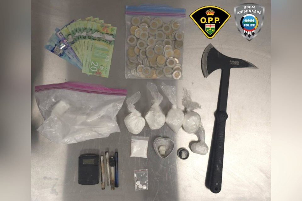 Seized items are seen following a March 21 spot check in Little Current.
