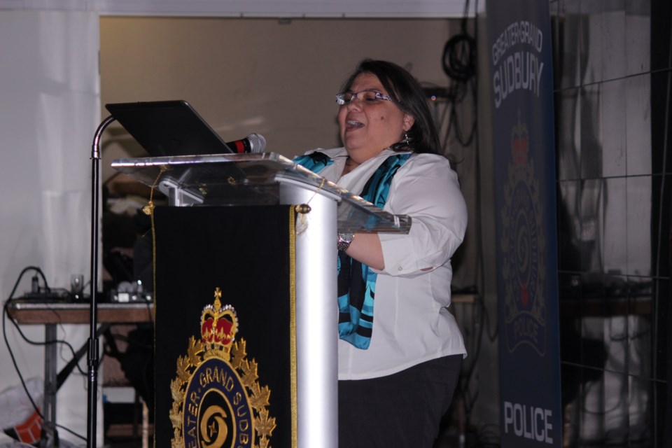 Equality acitivist Angela Connors gave the keynote address at the Greater Sudbury Police International Day for the Elimination of Racial Discrimination lunch March 21. Connors spoke about the need for meaningful action to combat racism. Photo by Callam Rodya.