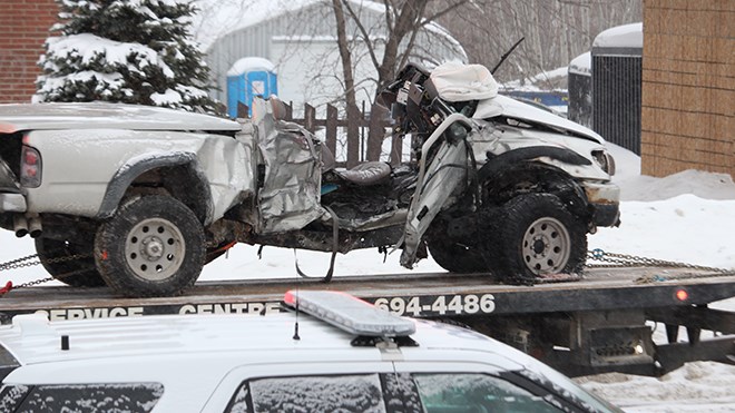 Four people were transported to hospital with non life-threatening injuries following a three-vehicle collision on Lasalle Boulevard Jan. 28. (Heather Green-Oliver/Sudbury.com)