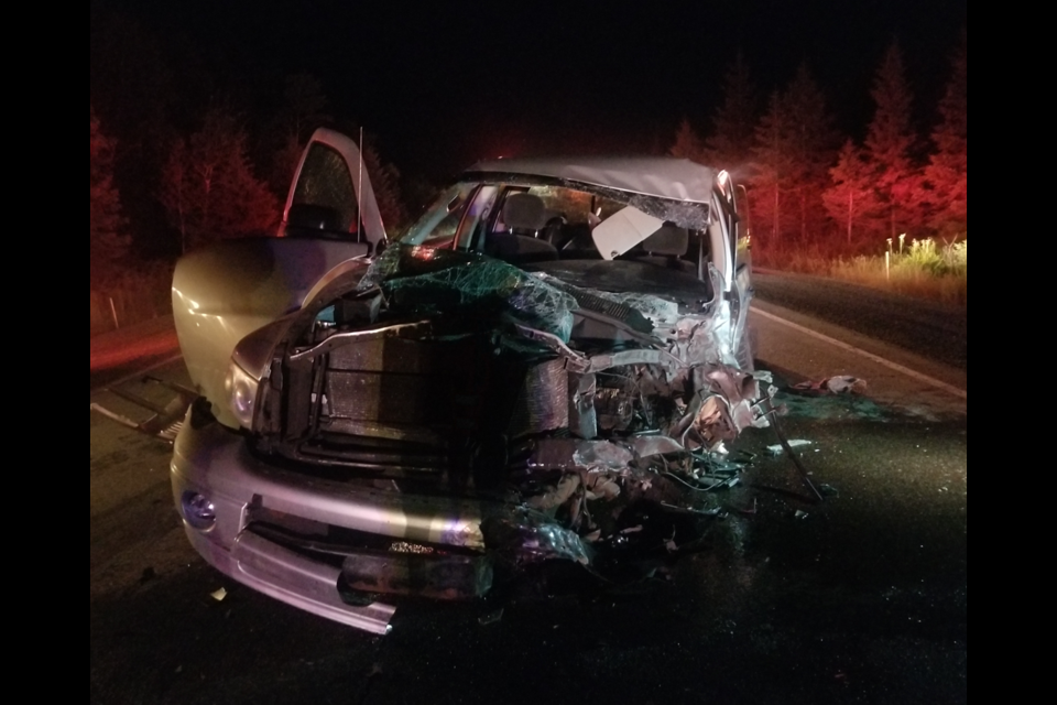 A collision between a pickup truck and a transport truck occurred on Highway 144, in between Lively and Chelmsford at 3:55 a.m. Aug. 10.