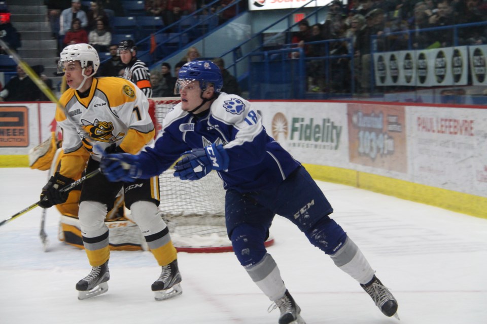 For the first time this season the Wolves scored seven goals in a game and MacKenzie Savard from Dowling picked up his first career OHL win on home ice as Sudbury beat Sarnia 7-3.