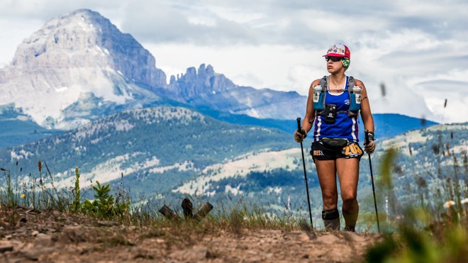 Amber Konikow is seen tackling the 2016 Sinister 7 Ultra race in Alberta, taking her through rugged, remote and beautiful terrain in the Rocky Mountains. (Todd Weselake/Raven Eye Photography)