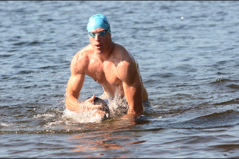 Dozens of competitors participated in the first-ever SwimRun Challenge at Kivi Park, which combined the sports of swimming and running on the park's scenic trails and waterways. (Arron Pickard/Sudbury.com)