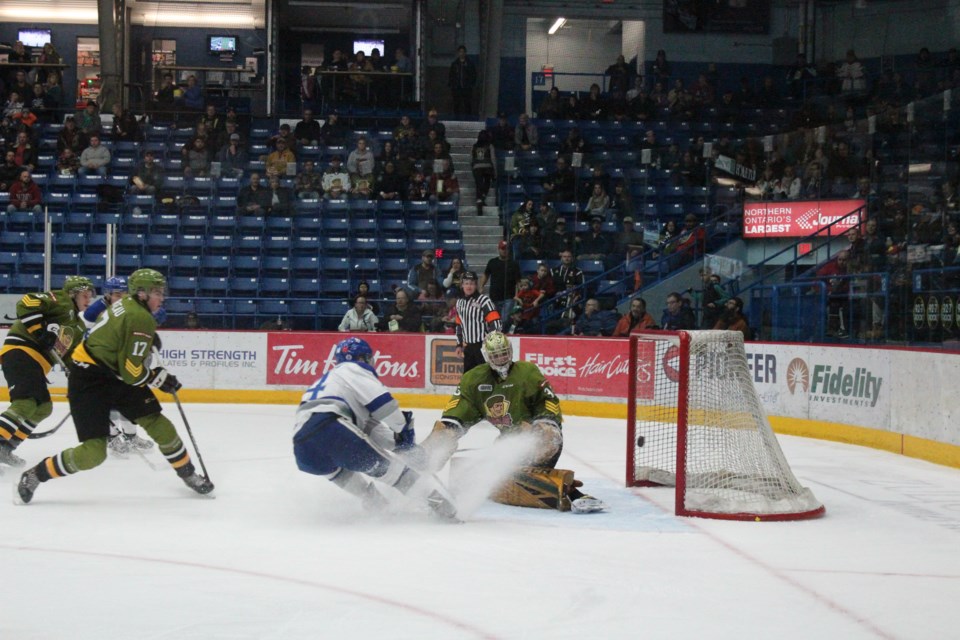 The Sudbury Wolves wrapped up their two-game weekend homestand with a 4-3 win over the North Bay Battalion on Sunday. (Keira Ferguson/Sudbury.com)