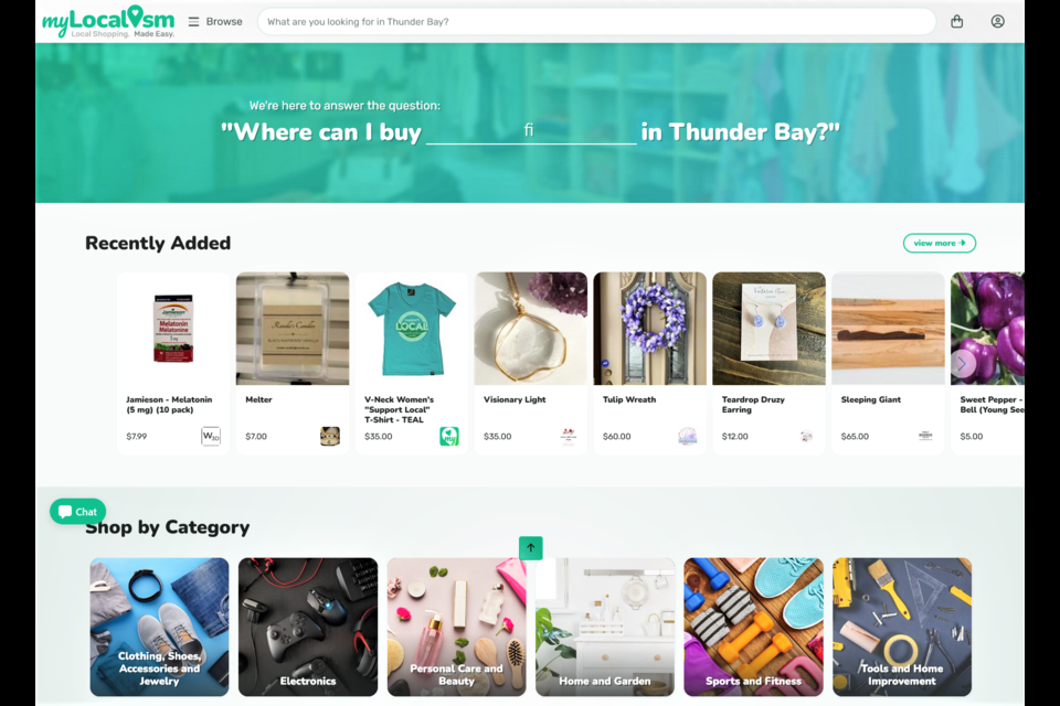 The myLocalism website aims to connect shoppers with products from Thunder Bay-area stores.
