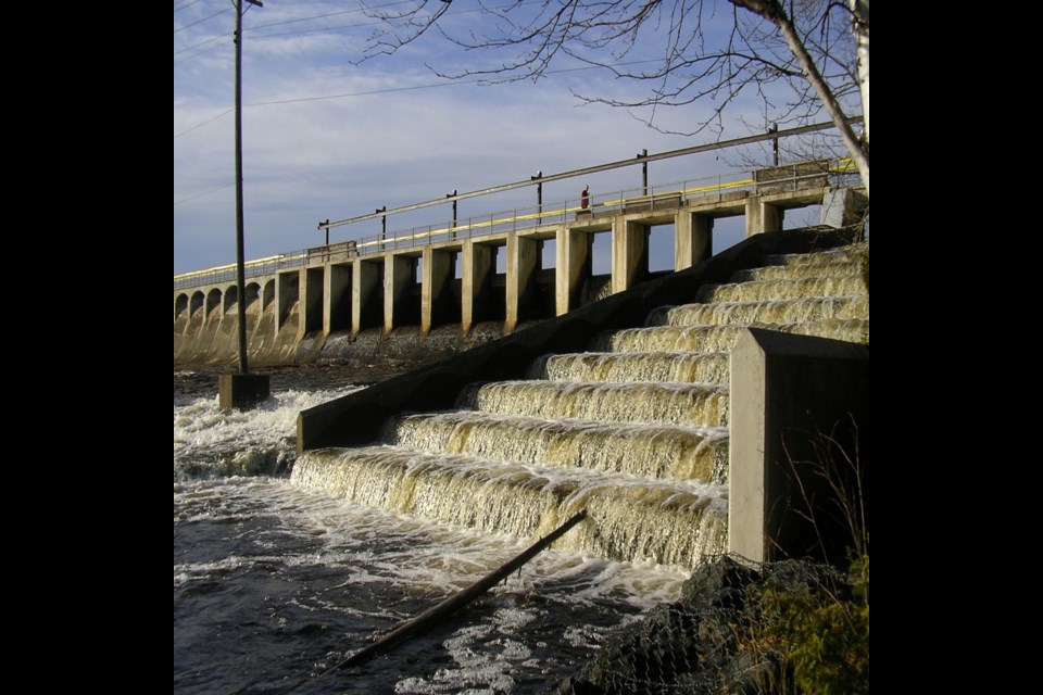 This file photo shows the Current River Dam fish ladder prior to the dam's rehabilitation project, which started last year