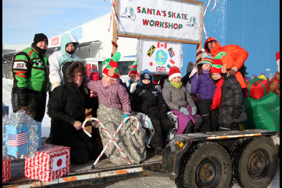Thunder Bay Skating Club gets bundled up for the 26th annual Rotary Christmas Parade.