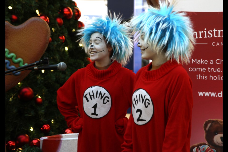 St. Patrick High School Grade 12 drama students help launch Dilico Christmas Wish Bag Campaign.