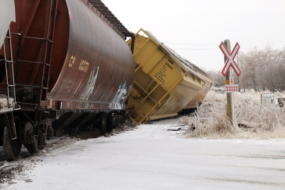 CP Railway is investigating a derailment at a crossing near the VIterra Grain Elevator on Wednesday. 