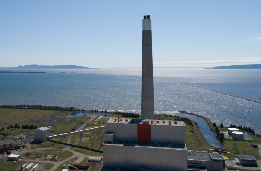 The 200-metre Thunder Bay Generating Station stack is expected to be demolished (Imagine Films/Facebook)