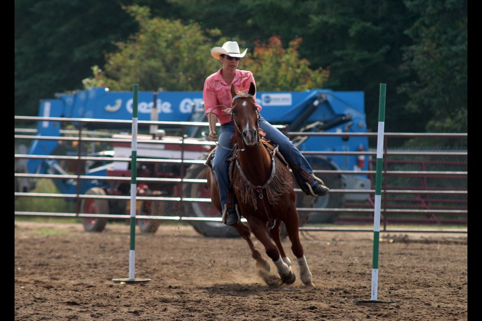 Johanne Fenwick of Dryden participates in the gymkhana competitions during the 126th Murillo Fair. (Photos by Doug Diaczuk - tbnewswatch.com). 