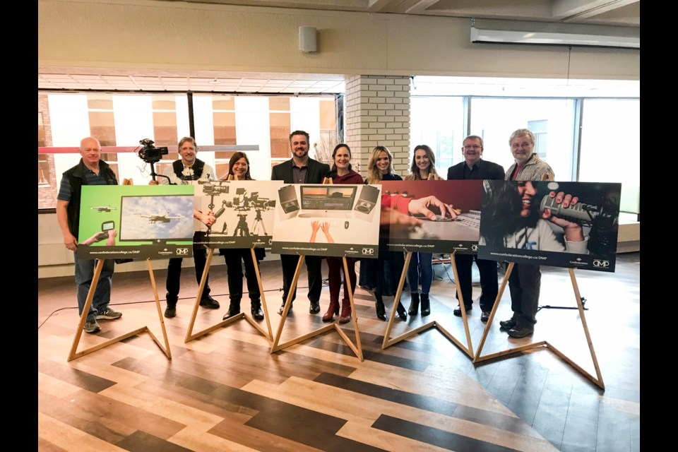 Faculty were joined by Confederation College’s President and the Dean of the School of Business, Hospitality Media Arts, along with alumni and industry supporters to launch the Digital Media Production program. (Supplied)