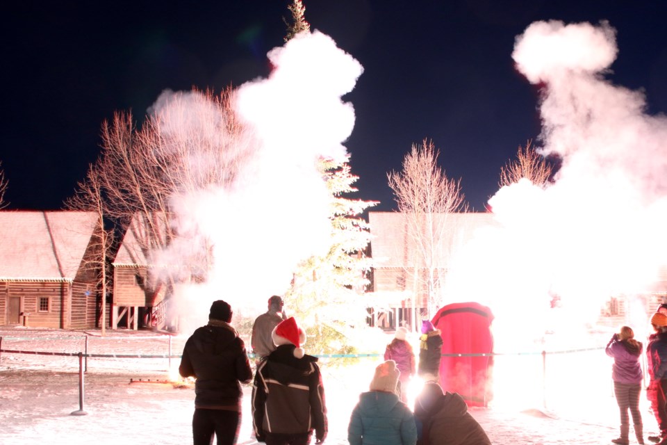 The sky was lit up during the tree lighting ceremony in the main square at Fort William Historical Park during Ignite the Fort on Sunday. (Photos by Doug Diaczuk - Tbnewswatch.com). 