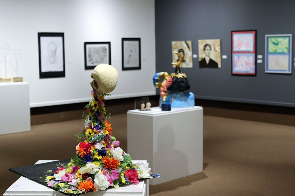 "In Death Is Life" - a mixed media display courtesy of Kennedy Tarabochia-Curtola (Michael Charlebois, tbnewswatch.com).