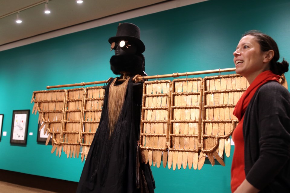 Cree Stevens' striking display, Raven of Copper, is a representation of herself according to the artist (Michael Charlebois, tbnewswatch.com).