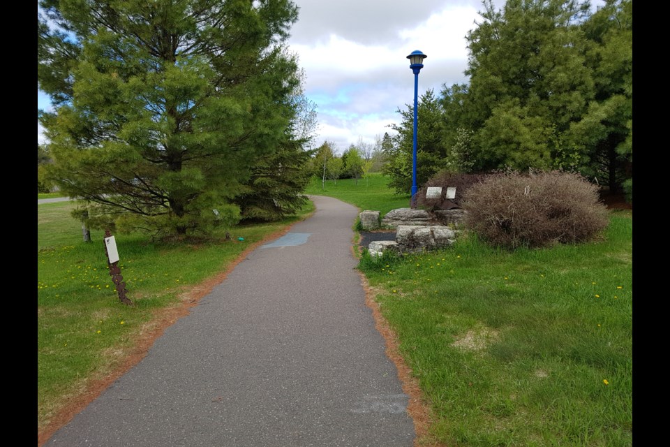 The walking trail at the Forest Capital of Canada tree display at Boulevard Lake (tbnewswatch.com photo)
