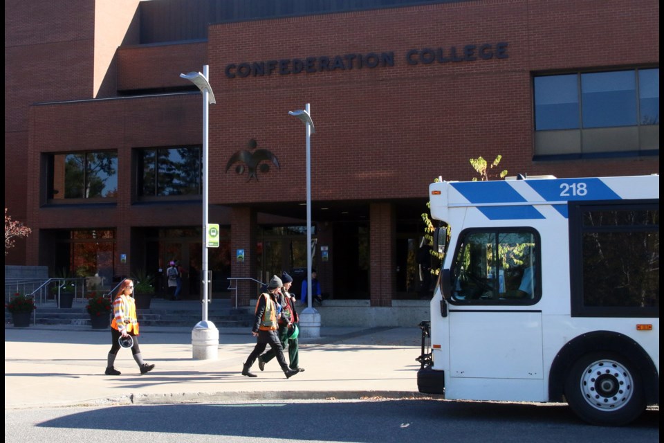 Students may be locked out of the classroom at Confederation College next Monday with OPSEU members potentially taking to the picket line. 